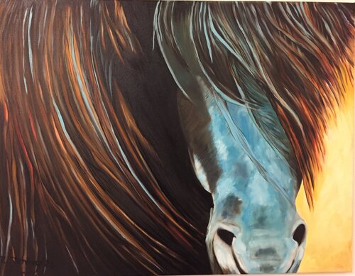 „Wildpferde Sardiniens 2“ di Reiner Stening, Pittura in vendita su Singulart