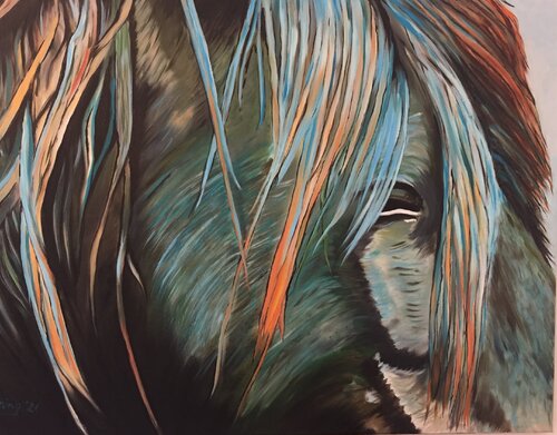 „Wildpferde Sardiniens 3“ di Reiner Stening, Pittura in vendita su Singulart