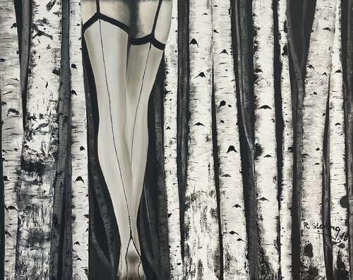 „Birkenwald“ by Reiner Stening, 油畫 for Sale on Singulart