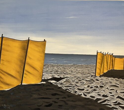 „Blaue Stunde am ZeeCafe“ by Reiner Stening, 油畫 for Sale on Singulart