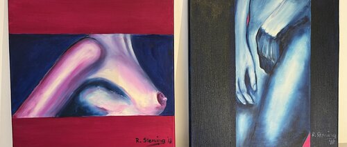 Akt in blau und rot Reiner Stening