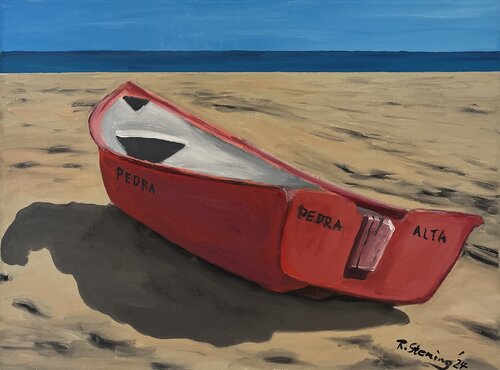 Boot am Strand von Reiner Stening, Malerei kaufen auf Singulart