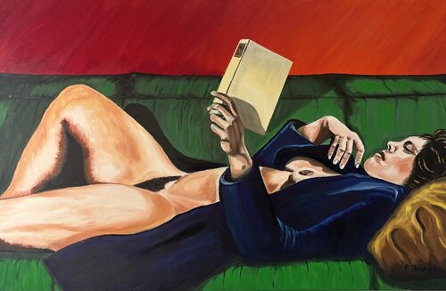 Die Leserin by Reiner Stening, Painting for Sale on Singulart