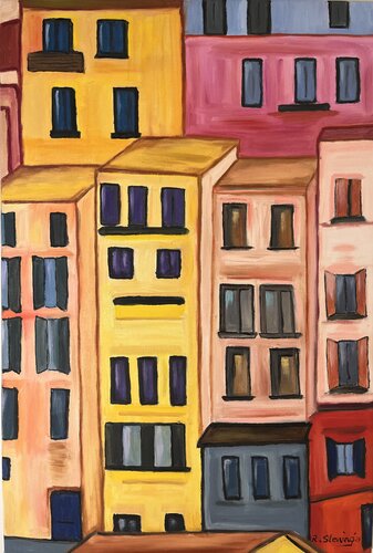 Mediterrane Stadt 1 von Reiner Stening, Malerei kaufen auf Singulart