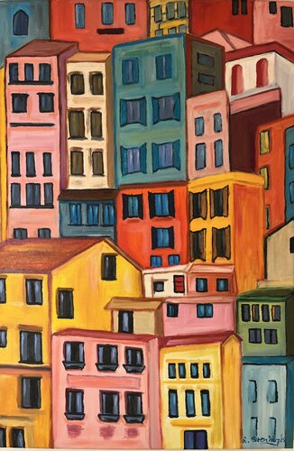 Mediterrane Stadt 2 par Reiner Stening, Peinture en vente sur Singulart