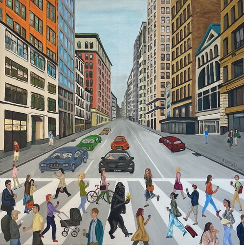 „Wildwechsel 9 / Coffee (Banana) to Go“ di Reiner Stening, Pittura in vendita su Singulart