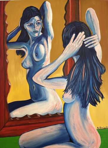 „Blick in den Spiegel“ von Reiner Stening, Malerei kaufen auf Singulart