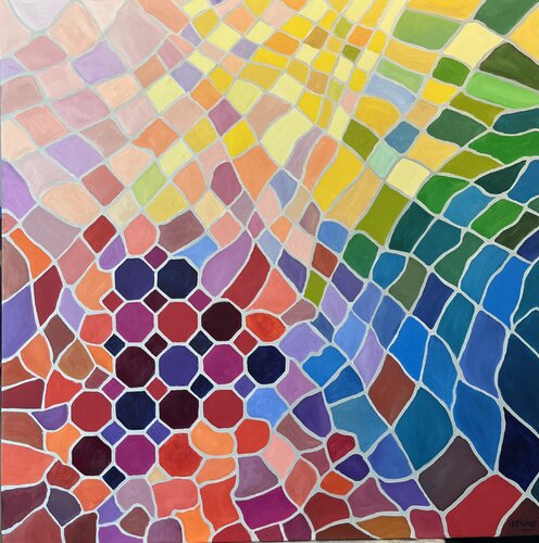 „Auflösung der Oktogone“ par Reiner Stening, Peinture en vente sur Singulart