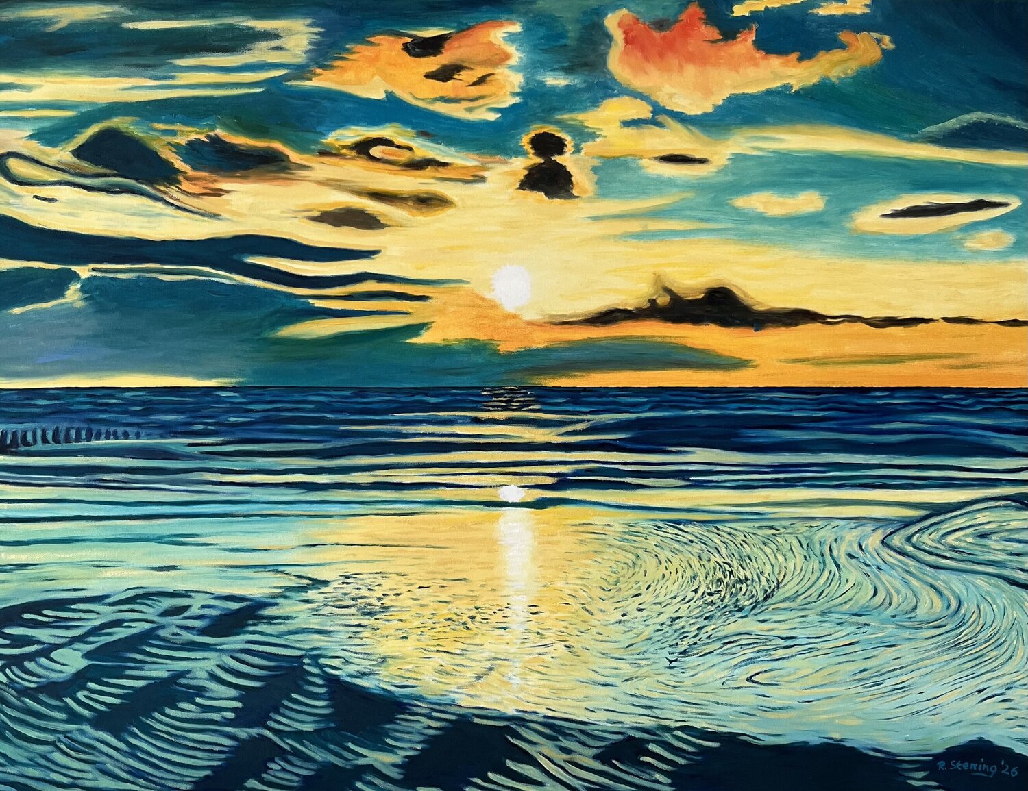 „Himmel über der Nordsee 2“ Reiner Stening Originalgemälde zu verkaufen