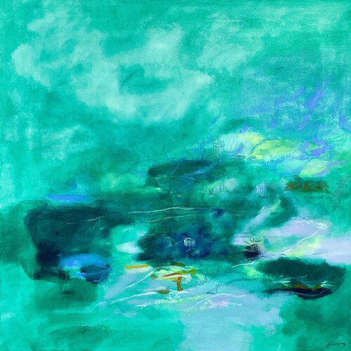 GREEN EYES in the open van Sabine Hemming, Schilderij te koop op Singulart