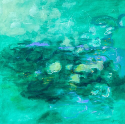 GREEN EYES smaragd di Sabine Hemming, Pittura in vendita su Singulart