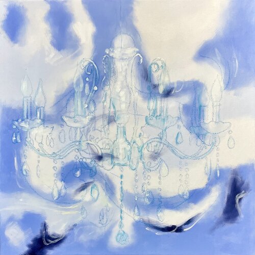CHANDELIER light blue de Sabine Hemming, Pintura a la venta en Singulart