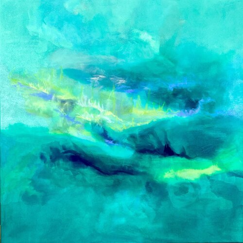 GREEN EYES Seelenstücke green shades van Sabine Hemming, Schilderij te koop op Singulart