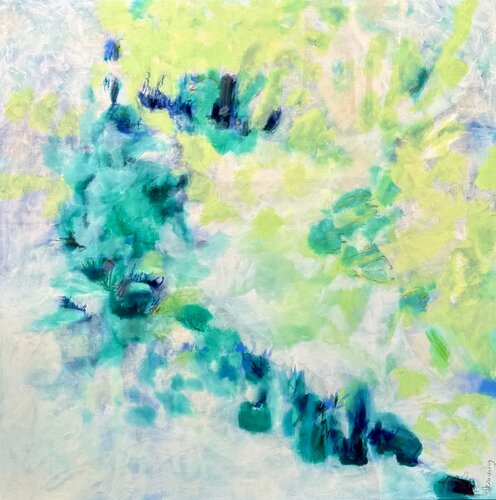 GREEN EYES morning mood von Sabine Hemming, Malerei kaufen auf Singulart