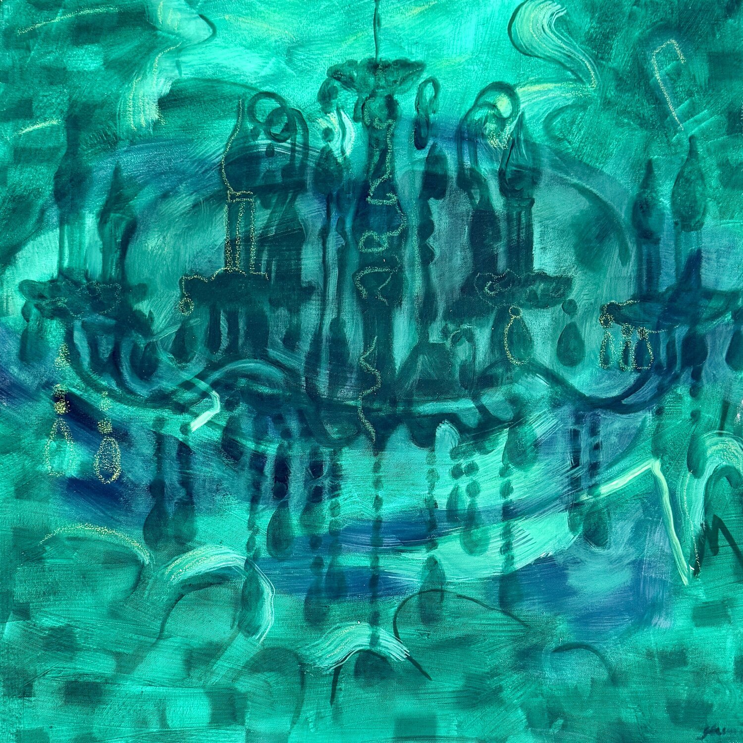 CHANDELIER grün blau Sabine Hemming