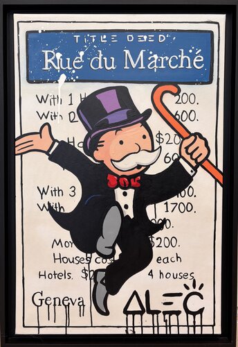Title deed “Rue du Marché” de Alec Monopoly, Pintura a la venta en Singulart