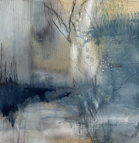 geschäftiges Treiben in einer bizarren Landschaft di Nicole Nöhren, Pittura in vendita su Singulart