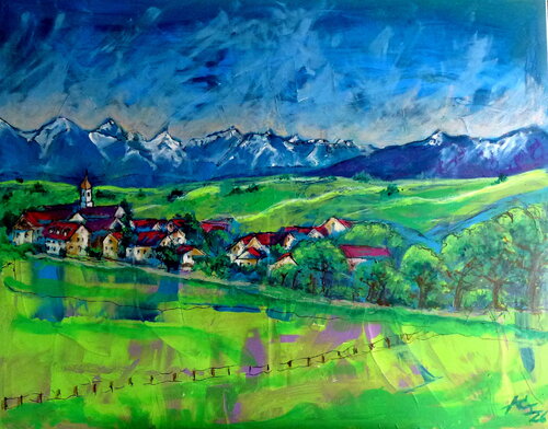 bayerisches Dorfidyll von Johann Acher, Malerei kaufen auf Singulart