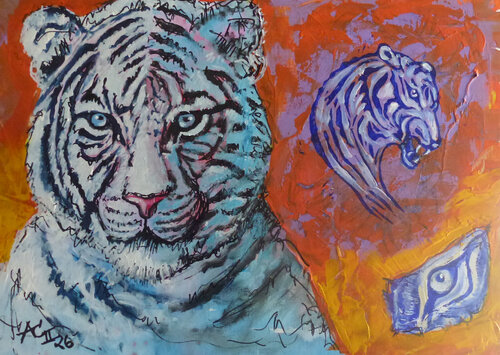 Weißer Tiger von Johann Acher, Malerei kaufen auf Singulart