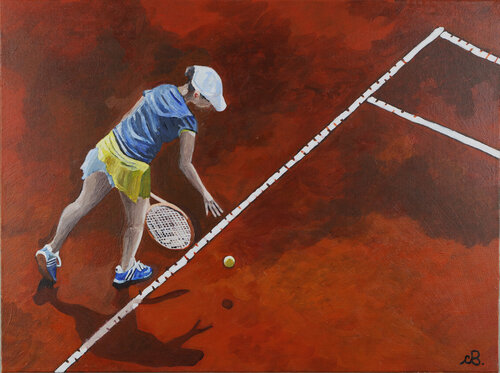Tennis and the memory of the line # 2 von Cinzia Beretta, Malerei kaufen auf Singulart