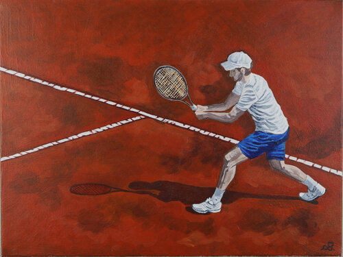 Tennis and the memory of the line # 4 von Cinzia Beretta, Malerei kaufen auf Singulart