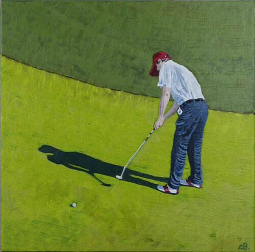 Golf and the Quit Line von Cinzia Beretta, Malerei kaufen auf Singulart