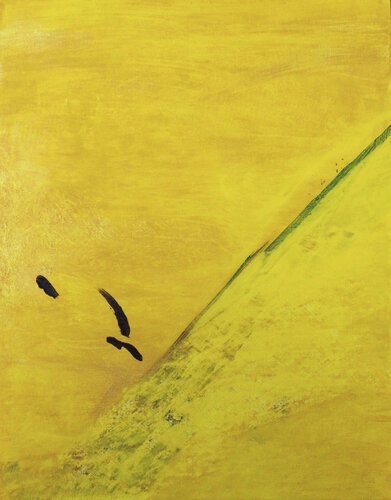Abstract in Yellow and Gold von Sheila Lemons, Malerei kaufen auf Singulart