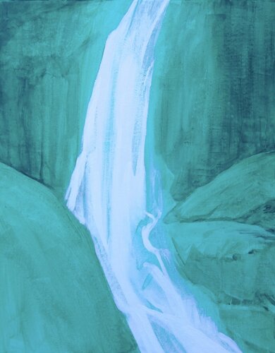Waterfall Sketch di Sheila Lemons, Pittura in vendita su Singulart