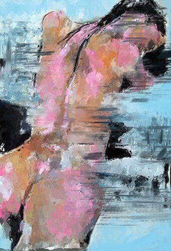 Pink Panther, portrait lady von Marina Fedorova, Malerei kaufen auf Singulart