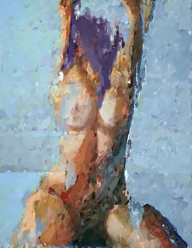 Woman in blue, woman portrait de Marina Fedorova, Pintura a la venta en Singulart