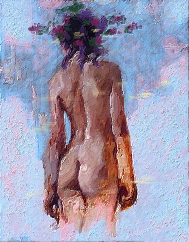 GIRL WITH A WREATH, woman portrait di Marina Fedorova, Pittura in vendita su Singulart