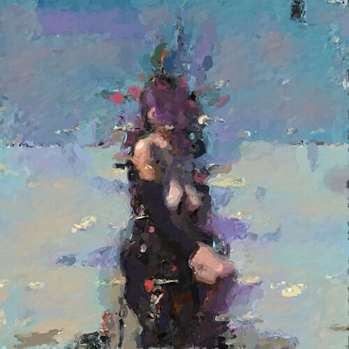 Woman in Black Dress van Marina Fedorova, Schilderij te koop op Singulart