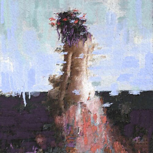 Woman with flowers, portrait van Marina Fedorova, Schilderij te koop op Singulart