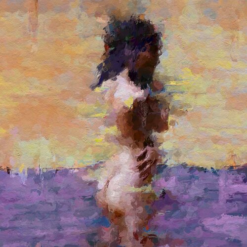 Purple Sunrise, portrait van Marina Fedorova, Schilderij te koop op Singulart