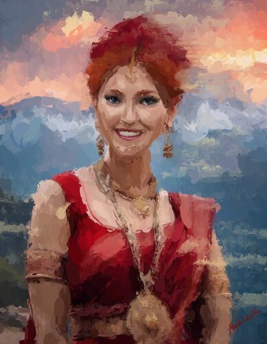 A woman in joy von Marina Fedorova, Malerei kaufen auf Singulart