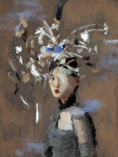 Geisha in grey by Marina Fedorova, Painting for Sale on Singulart