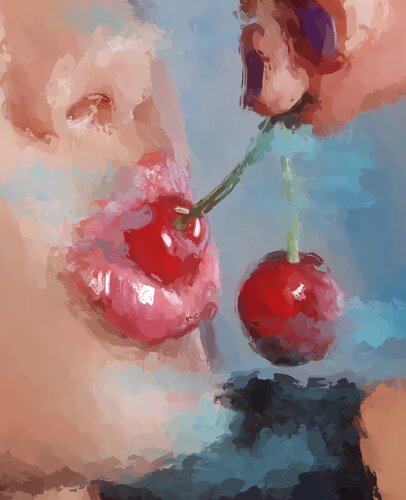 Cherry Lips by Marina Fedorova, Painting for Sale on Singulart