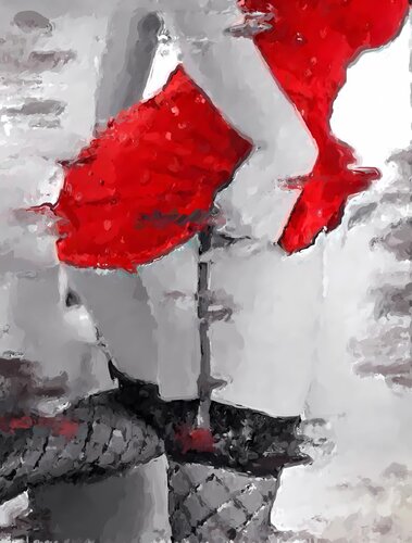 WOMAN IN RED DRESS di Marina Fedorova, Pittura in vendita su Singulart