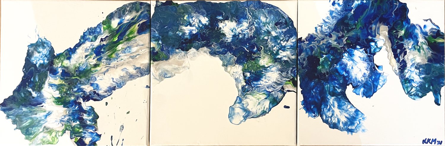 Pouring Weiß Blau Luisa Katharina Marschner