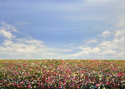 Field with flowers 45 de Ivan Didovodiuk, Pintura a la venta en Singulart