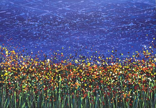 Field at night 4 di Ivan Didovodiuk, Pittura in vendita su Singulart