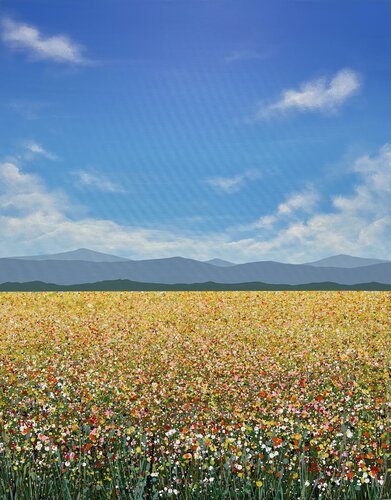 Field with flowers 96 van Ivan Didovodiuk, Schilderij te koop op Singulart