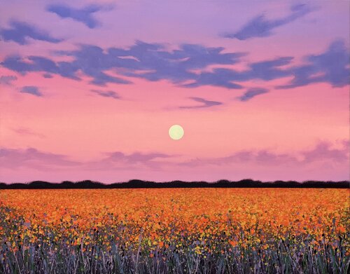 Sunset in the field 5 di Ivan Didovodiuk, Pittura in vendita su Singulart