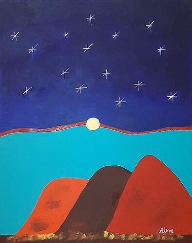 Montagne stellate III by Aline De Souza Lopes, 회화 for Sale on Singulart