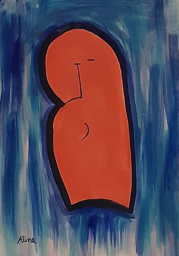 L'Uomo Che Pensa van Aline De Souza Lopes, Schilderij te koop op Singulart