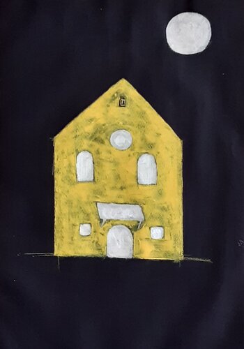 La chiesa gialla by Aline De Souza Lopes, 회화 for Sale on Singulart