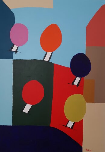 Celestial Trees by Aline De Souza Lopes, 회화 for Sale on Singulart