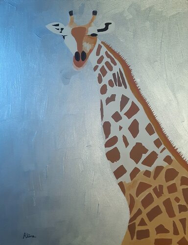 Giraffa Su Argento by Aline De Souza Lopes, 회화 for Sale on Singulart