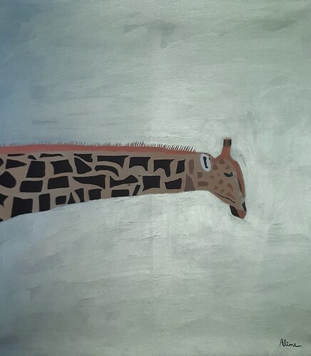 Giraffa Su Argento II by Aline De Souza Lopes, 회화 for Sale on Singulart