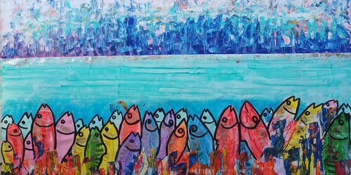 Fische von Jasna Milosavac, Malerei kaufen auf Singulart